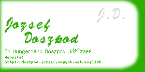 jozsef doszpod business card